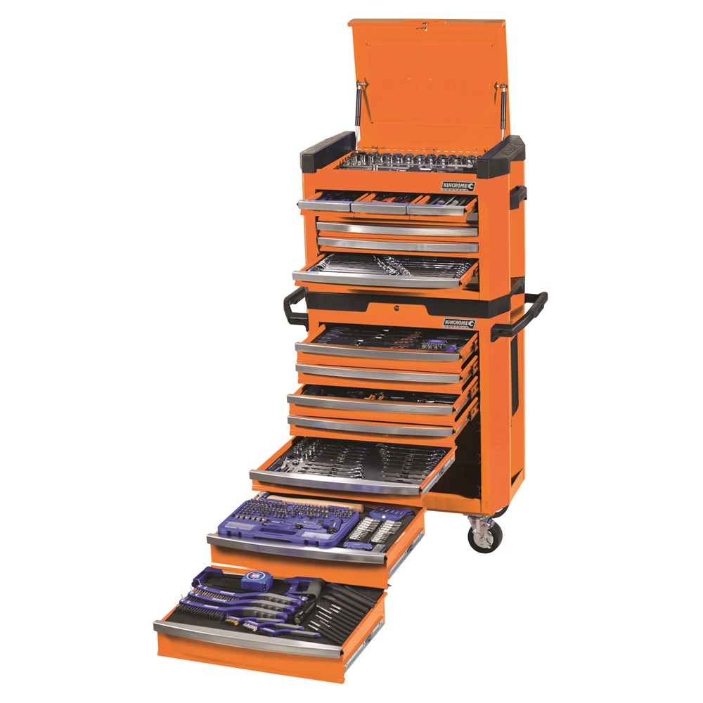 KINCROME 472 PIECE 15 DRAWER CONTOUR WORKSHP FLAME ORANGE